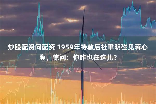炒股配资问配资 1959年特赦后杜聿明碰见蒋心腹，惊问：你咋也在这儿？